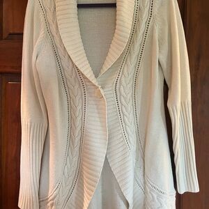 Elegant Cream Cable Knit Women's Sweater